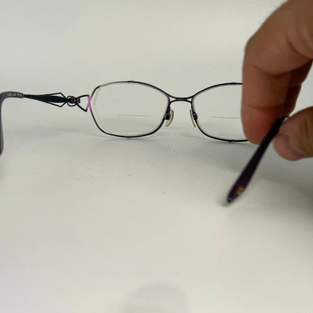 Gisela Purple Metal Eyeglass‎ Frames 701063 col.45 135 Glitter Detail Womens